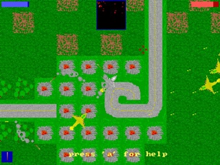 A typical aerial dogfight, with enemy jets closing in as we release guided air to air missiles. Note the radar map at top of screen showing the location of enemies. 