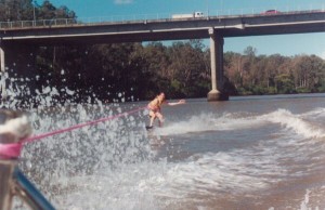 I always found the transition from water skiing to wakeboarding challenging - going from a frontal to a sideways position.  You keep having this tendency to bring the wakeboard back into a frontal orientation.